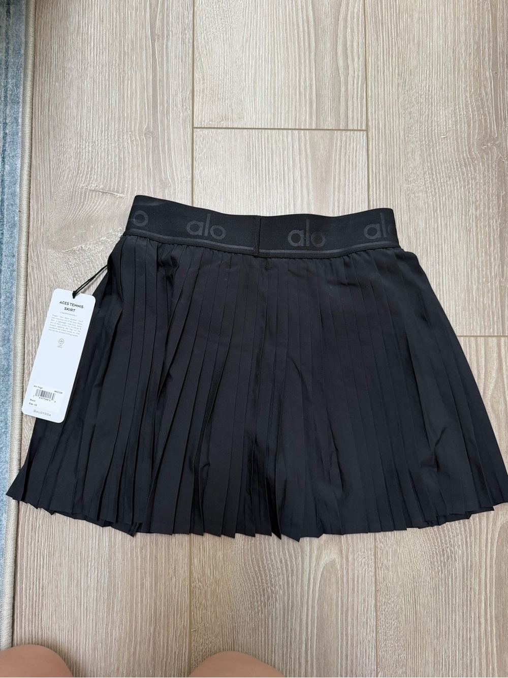 Alo Aces Tennis Skirt Black preppy country club courtside athletic pleated sport - Picture 5 of 6